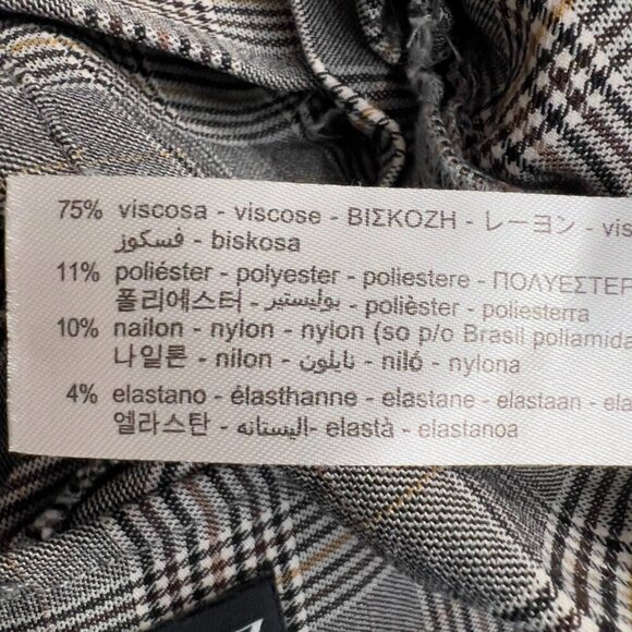 ZARA Plaid Slim Fit Trousers - Size M (US), High-Rise, Side Zip - Picture 9 of 10